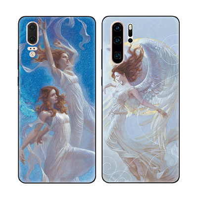 北欧性冷淡风星空天使少女适用华为P30 Pro手机壳P20软壳P10/P9