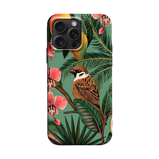 夏威夷风芒果小鸟文艺复古适用iPhone16Pro菲林软壳15promax/14plus苹果13mini手机壳12/11