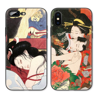 日式传统美女浮世绘宫廷风适用iPhone XS Max苹果15/14pro手机壳678plus