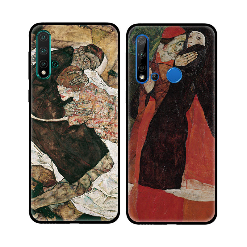 席勒油画主教与修女美术生适用华为nova5 Pro手机壳nova5i/5软壳