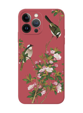 苹果iPhoneXSMax中国风花鸟画
