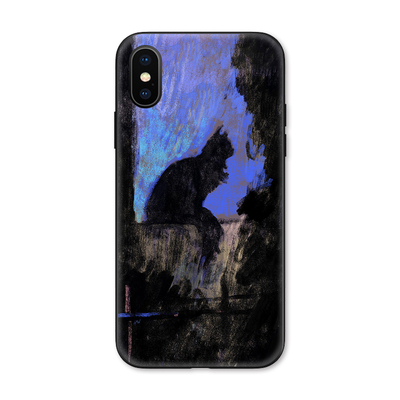 苹果iPhoneX魔幻艺术黑猫油画