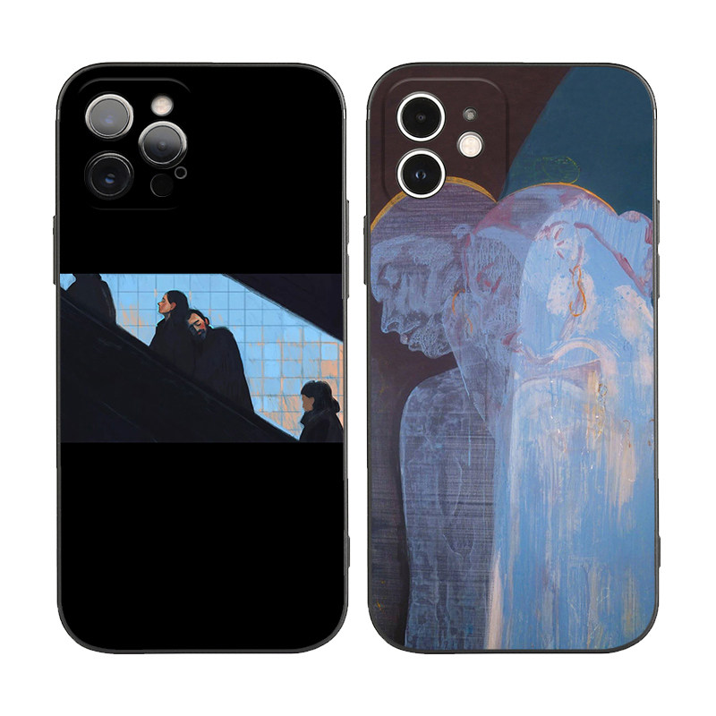 我让你依靠情侣款抽象艺术适用iphone15pro/14promax苹果13mini手机壳