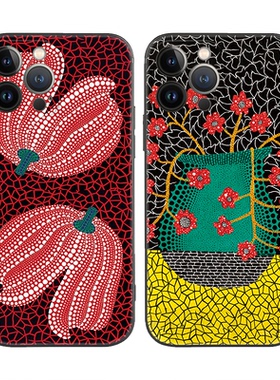 日本草间弥生艺术插画南瓜适用iPhone17Pro/16软壳15promax/14plus苹果13mini手机壳12/11