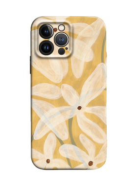 复古温柔白色花朵小众艺术北欧风适用iPhone17Promax防摔16pro软壳15/14plus苹果13mini手机壳12/11