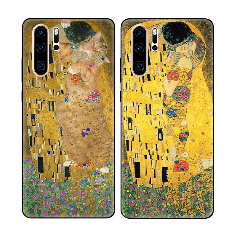 名画亲吻橘猫文艺复兴油画适用华为P30 Pro手机壳P20软壳P10/P9