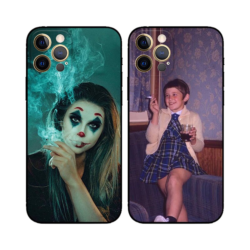 土酷抽烟喝酒酷女孩名媛范适用iphone 12pro max手机壳苹果12软壳