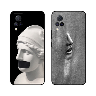 北欧冷淡风石膏艺术雕塑适用vivo S9/S9e/S7e/S7/S6/S5手机壳S1