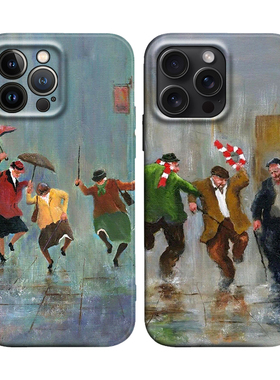 雨中跳舞年轻的心文艺复古油画适用iPhone17Promax防摔16软壳15pr/14plus苹果13mini手机壳12/11