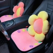 座垫三件套 可爱女神款 汽车坐垫冬季 短毛绒ins网红靠垫腰垫套装