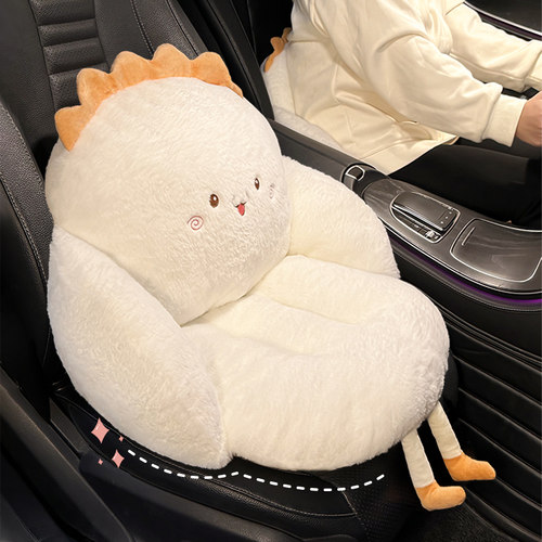 汽车坐垫腰靠一体冬季可爱饺子