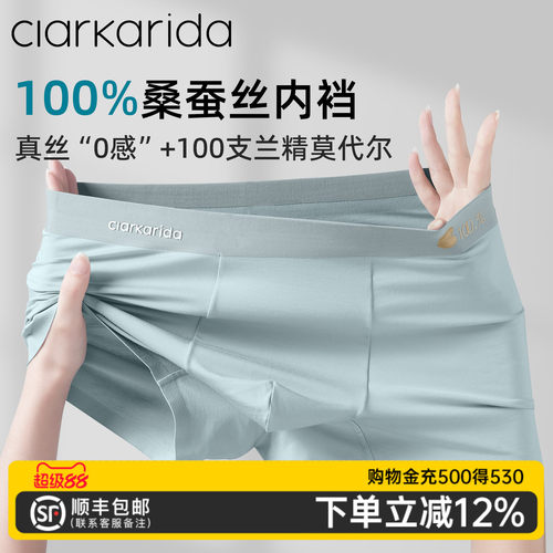 clarkarida男士内裤100%真丝内裆