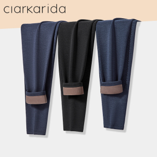 棉毛打底裤 clarkarida男士 防寒贴片护膝冬季 加绒加厚秋裤 子 保暖裤