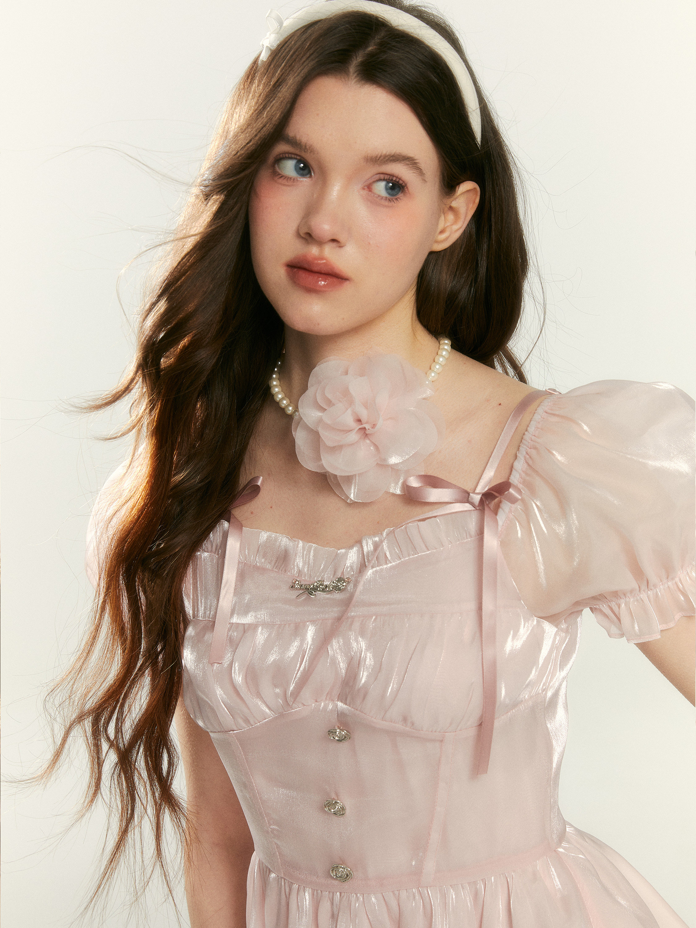 SUNSETPARK 일몰 공원 로맨틱 순수한 욕망 수제 꽃 장미 목걸이 스트랩 초커