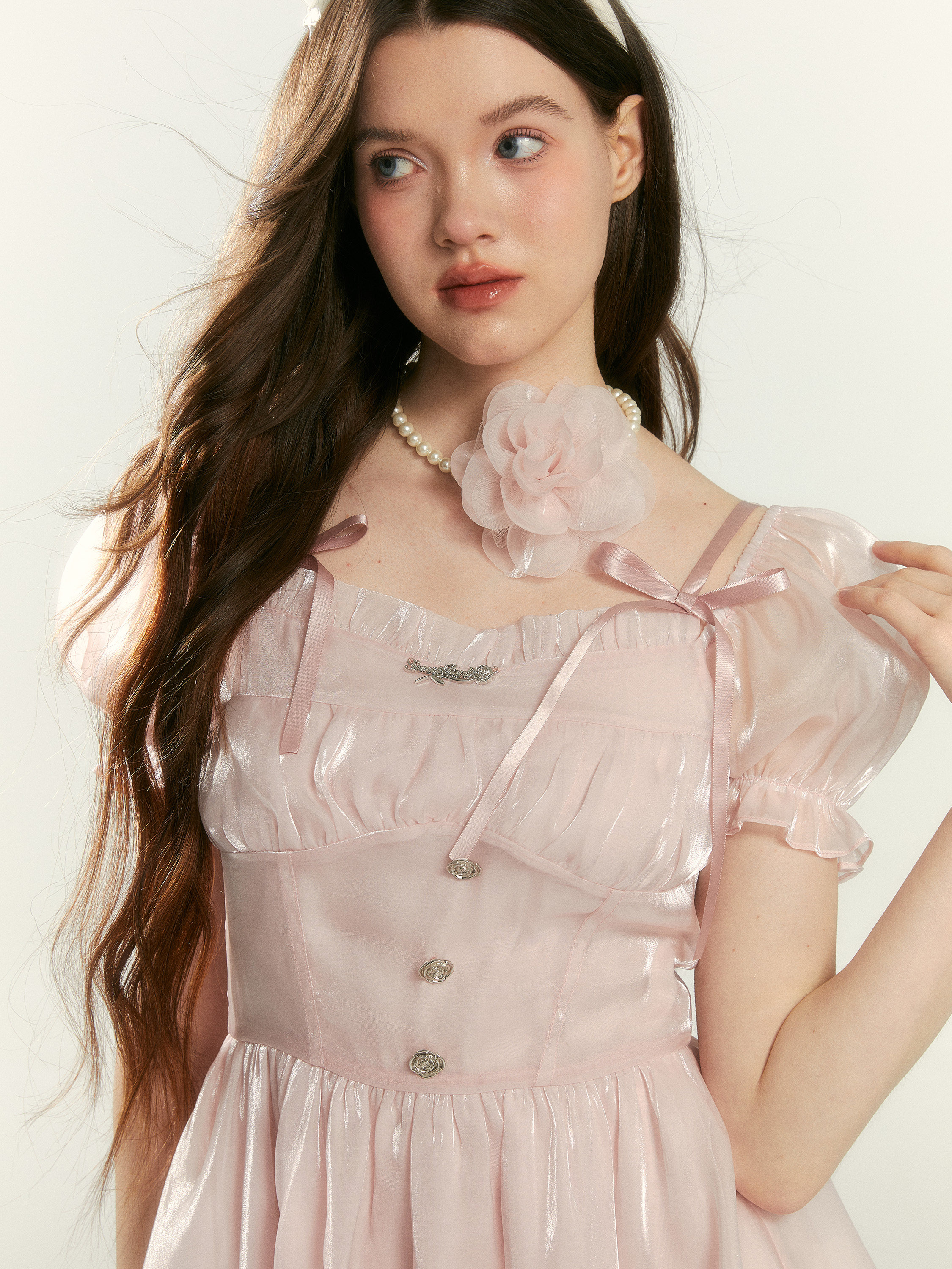 SUNSETPARK 일몰 공원 로맨틱 순수한 욕망 수제 꽃 장미 목걸이 스트랩 초커