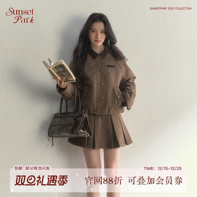 双面穿千鸟格复古少女的学院