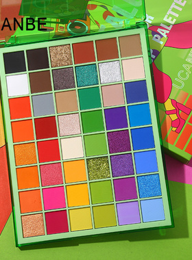 ucanbe彩色眼影盘48色多色玩妆眼影蓝色薄荷绿色表演舞台妆化妆师