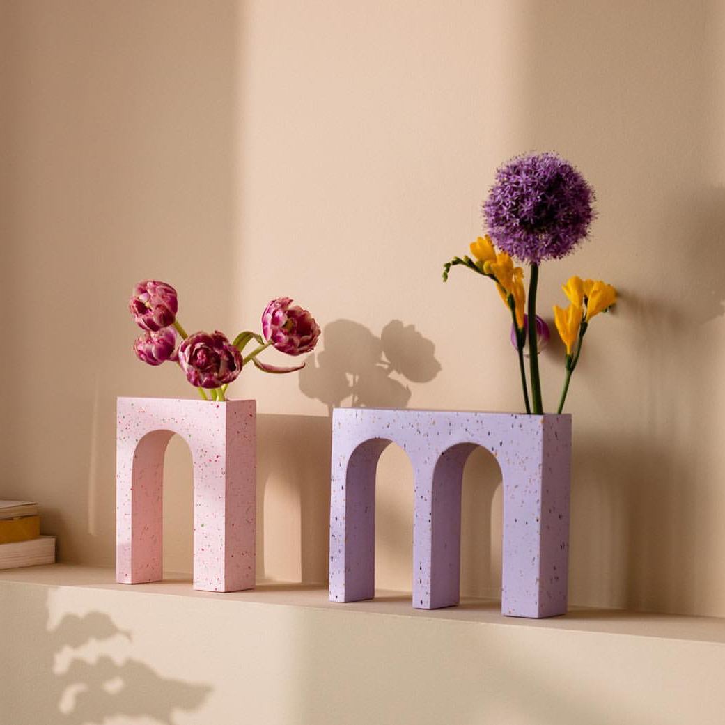 西班牙DOIY单拱门花瓶粉色桌面插花容器乔迁女生礼物正品