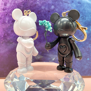 星际熊两只装公仔钥匙扣创意百搭包包装饰挂件马卡龙纯色钥匙扣