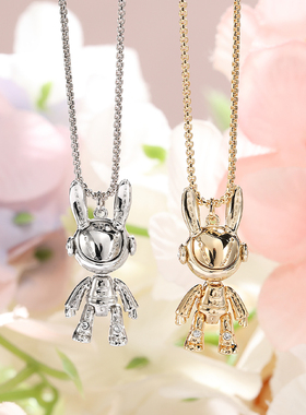 轻奢高级感情侣项链星际熊铜