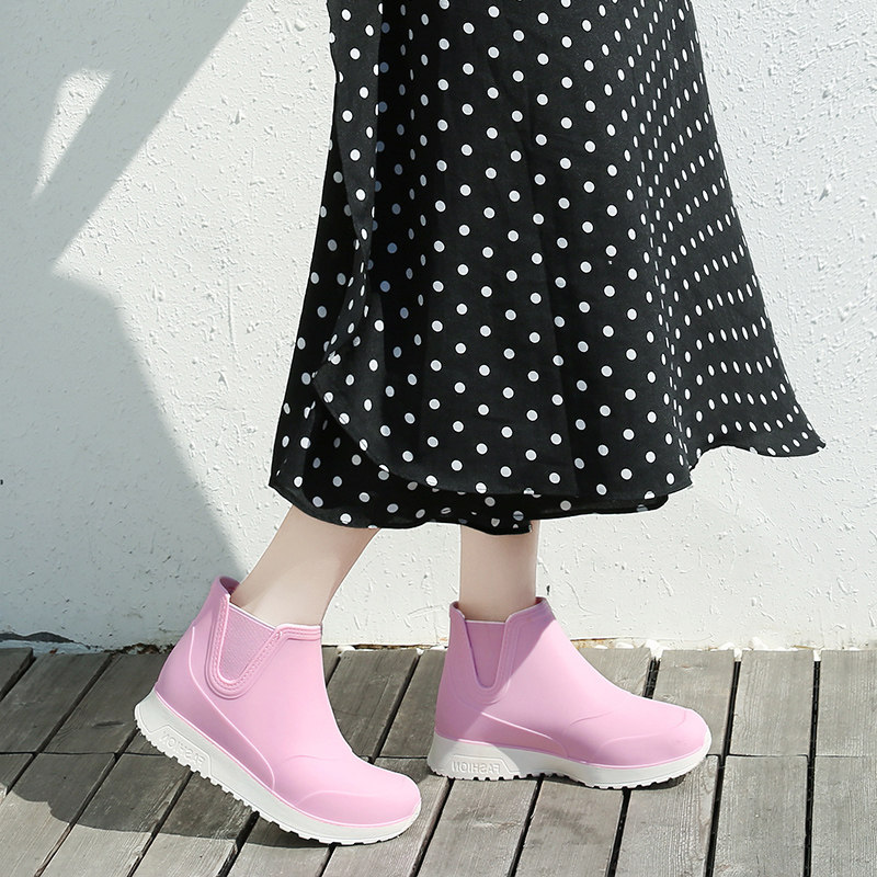 冬低帮时尚外穿雨鞋男女短筒防滑成人防水鞋韩国可爱雨靴胶鞋学生