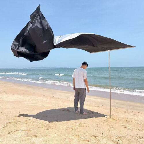 海边遮阳神器度假防晒天幕便携式遮阳风动力沙滩天幕轻松搭建挖沙