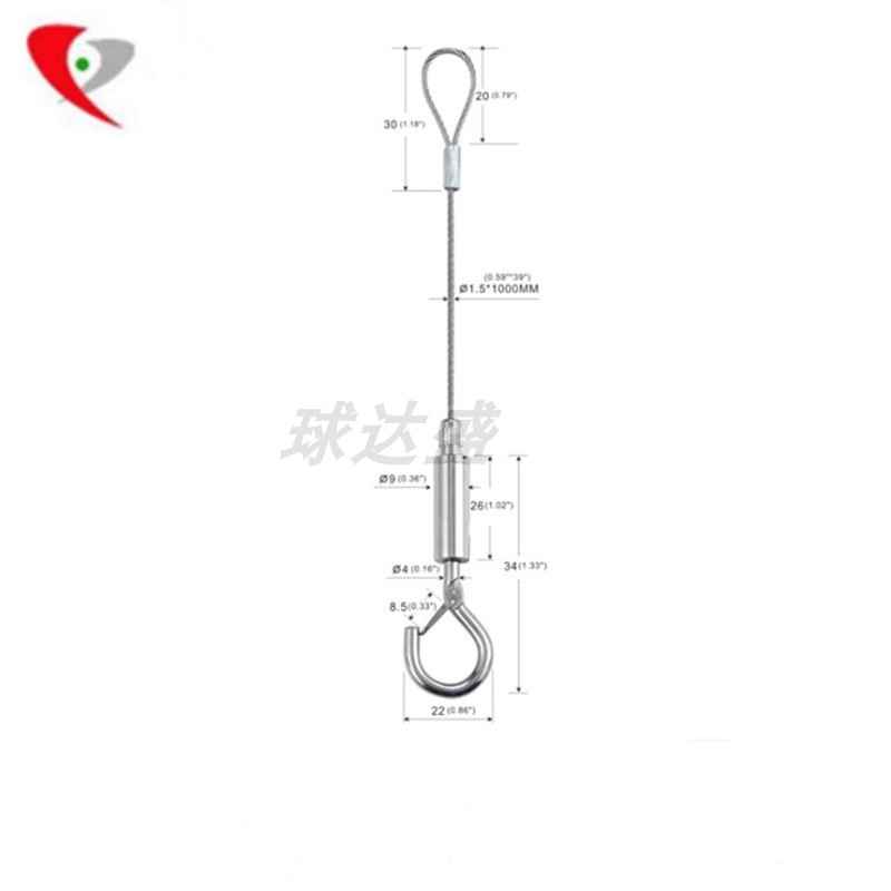 吊码广告牌吊绳挂钩勾吊夹吊件锁线吊扣配件吊灯挂画钢丝绳卡紧器