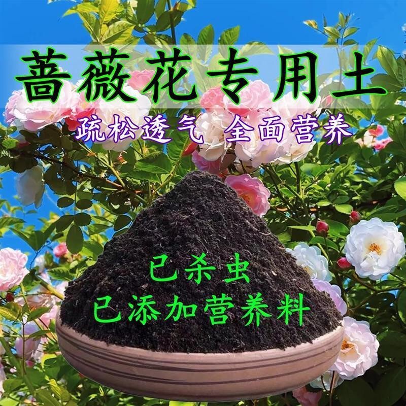 蔷薇花土蔷薇花专用土盆栽营养土酸性沙质土壤阳台绿植种植土肥料