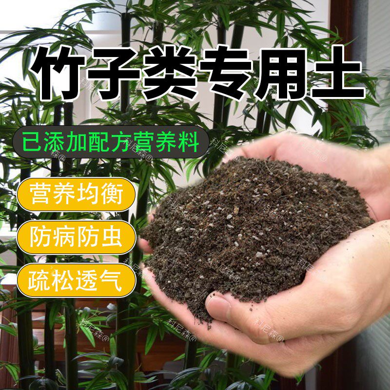 竹子专用土竹子类盆栽土专用营养土透气绿植种植土酸性泥碳肥料土