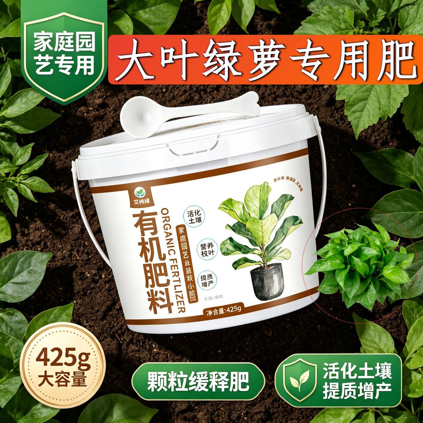 大叶绿萝适用肥复合肥有机肥颗粒肥料叶片肥厚室内盆栽追肥水溶肥
