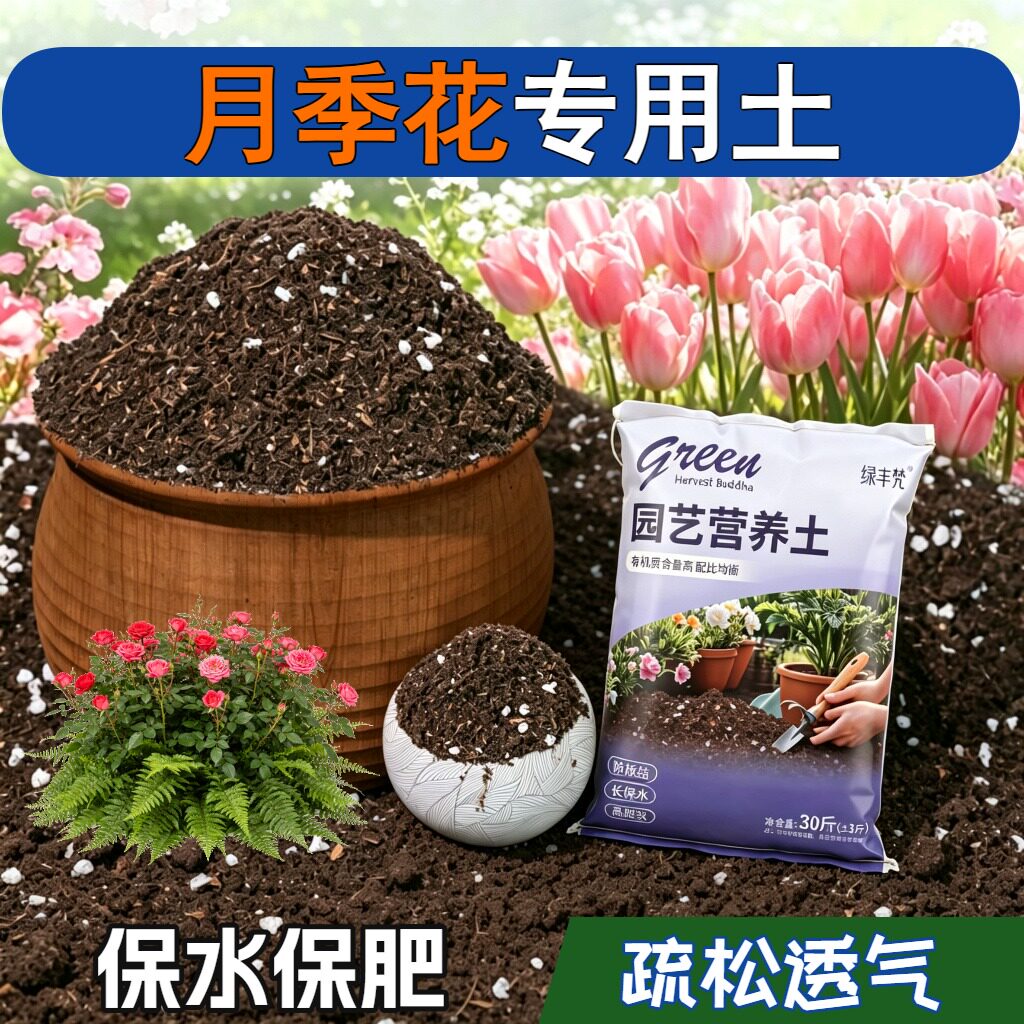 月季花适用有机土不烂根保水锁肥育苗大包精选增色球根进口无菌
