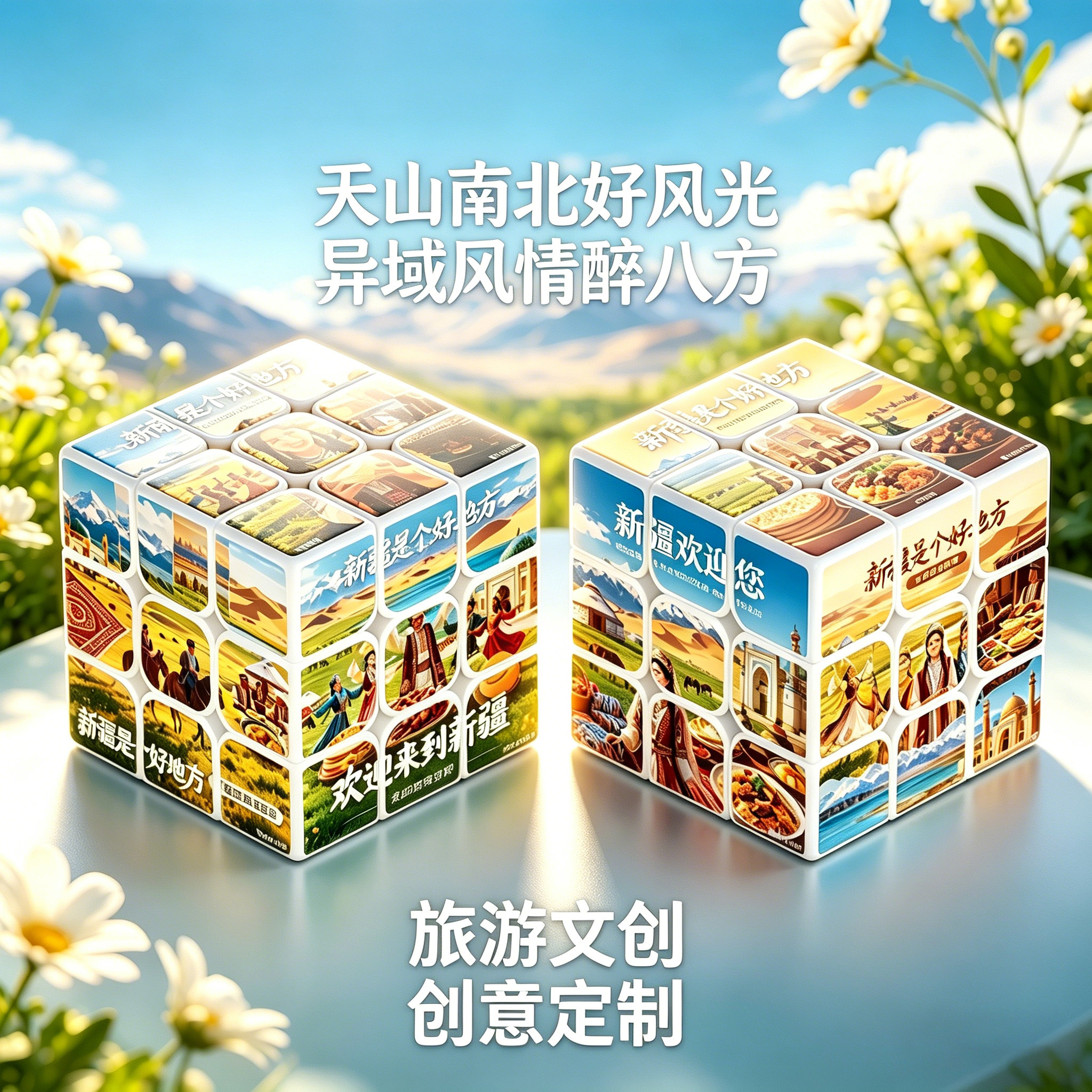 旅游文创高颜值景点周边礼物魔方创意定制益智玩具三阶个性摆件
