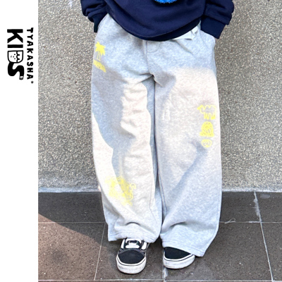 TYAKASHAKIDS塔卡沙童装裤子秋冬新款男女童灰色长裤保暖长裤