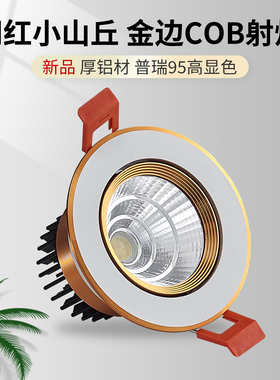金边COB射灯嵌入式家用75mm开孔7cm8-9-9.5公分12小山丘LED天花灯