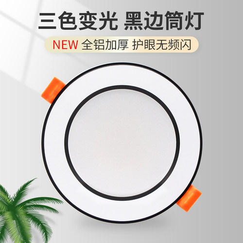 尼巨铝材家用LED三色变光筒灯