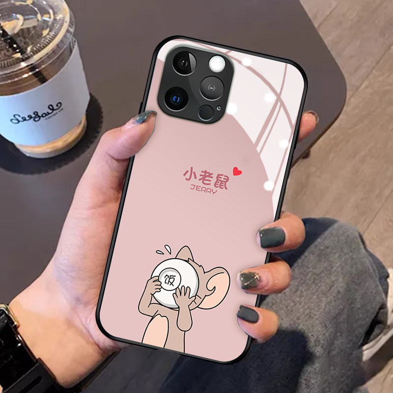 猫和老鼠苹果13手机壳情侣iphone11promax适用秀恩爱12mini可爱xsmax玻璃xr硅胶78plus男5女se2新款6splus套