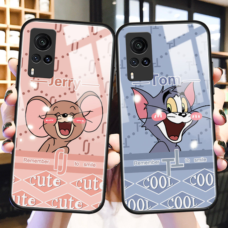 猫和老鼠vivox60手机壳新款x60pro+玻璃情侣vivoy30网红适用y52s可爱卡通y31s硅胶女生iqooU3保护套男xplay6