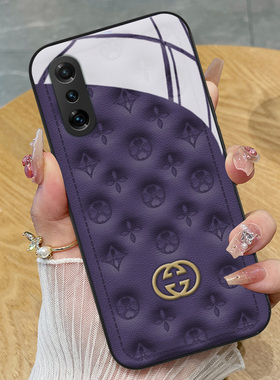 紫色典雅印花适用红米k50手机壳新款k40游戏增强版k30pro玻璃高级k20气质8a女神9a简约10a硅胶k30s至尊纪念套