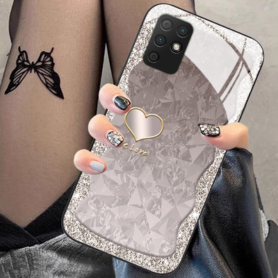 银琉爱心简约时尚玻璃硅胶手机壳