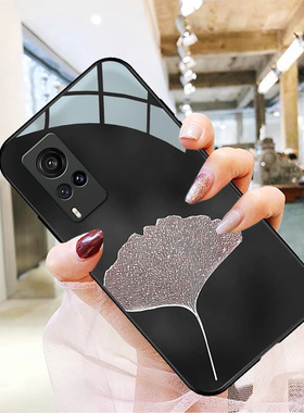 银杏vivox70手机壳适用x60高级新款x50pro+玻璃x30中国风男女x27硅胶x23幻彩x21i屏幕x21s后置指纹t1外套黑色