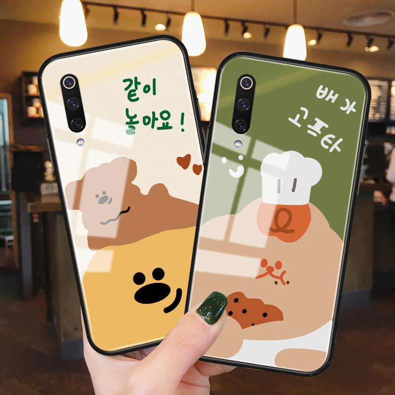 厨师小熊小米10手机壳女玻璃10pro韩风ins卡通9se九尊享版9pro硅胶