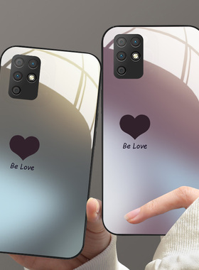 暗紫色爱心适用华为荣耀play6tpro手机壳新款magic至臻5活力版4pro玻璃高级x10max情侣女x20se简约30plus畅玩