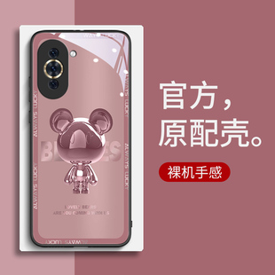 金属熊华为nova10手机壳新款nova9玻璃硅胶nova8pro情侣网红nova7se卡通nova6适用4g版5g超薄nova5ipro套5z外