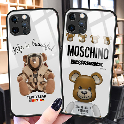 TEDDY熊苹果12手机壳可爱卡通iphone13promax防摔玻璃12mini潮牌网红xr适用xmax情侣xsmax男女新款xs保护套x