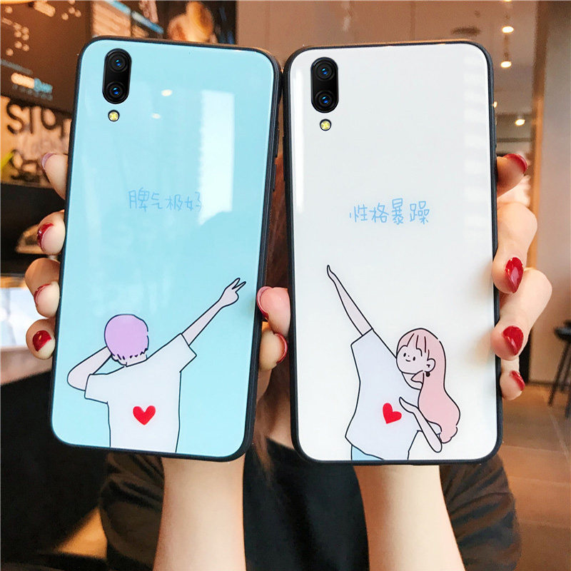 脾气极好男孩vivoX20手机壳X9/X9S玻璃适用X21屏幕指纹创意文字X21i/X21s防摔情侣X7性格暴躁女孩保护套plus
