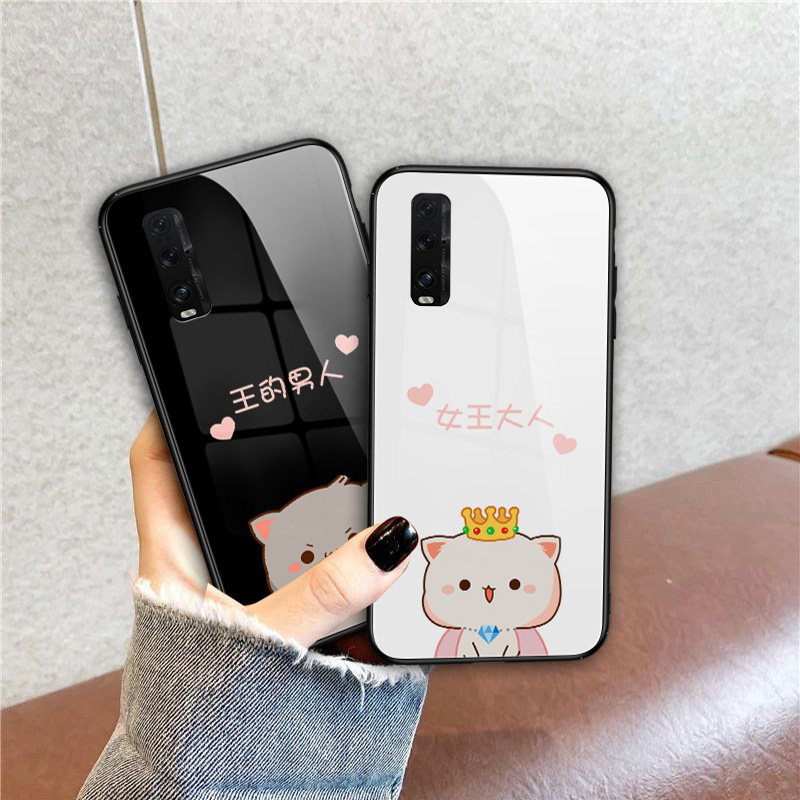 oppok5手机壳硅胶a9保护套a9x/k1玻璃创意a7/a7x情侣秀恩爱find小清新x2适用pro超薄男女r7s防摔新款realmeX