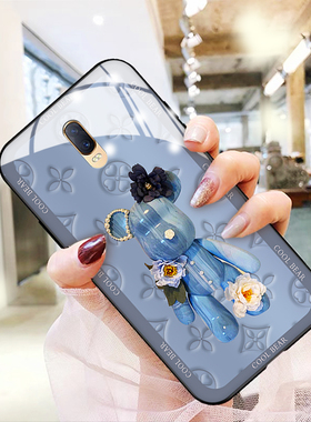 大牌花朵熊oppor17pro手机壳新款a11x女a96a39高级r15x梦境版k1保护套k9玻璃硅胶a52a55外a95a93s适用a72a92s