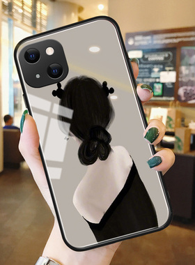 背影女孩一加9手机壳玻璃1+8pro欧美适用oneplus硅胶防摔9r文艺生8t新款7tpro七八九por保护套男pr0创意全包