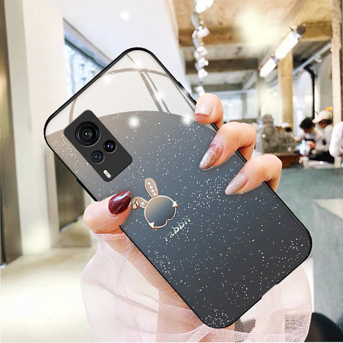 星空小兔简约高级玻璃硅胶手机壳