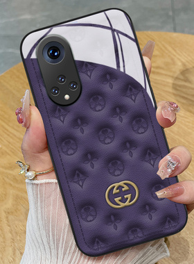 紫色典雅印花适用华为nova10手机壳新款nova9z玻璃高级nova8pro气质nova7se女神6简约4g版5g硅胶5ipro保护套